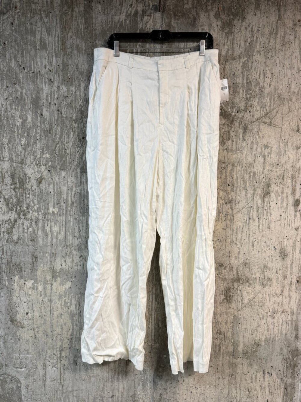 MAEVE BY ANTHROPOLOGIE Women's The Avery Pleated Wide-Leg Trousers Size L Ivory